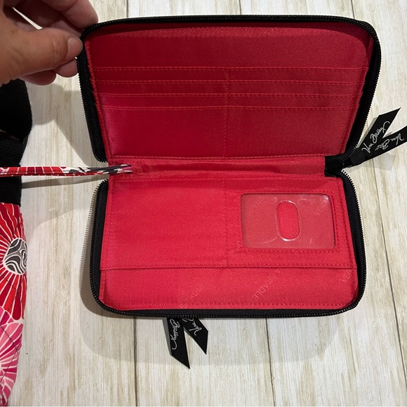 Vera Bradley Cheery Blossoms Large Quilted Laptop Messenger Bag & Wallet NWT - Picture 3 of 16